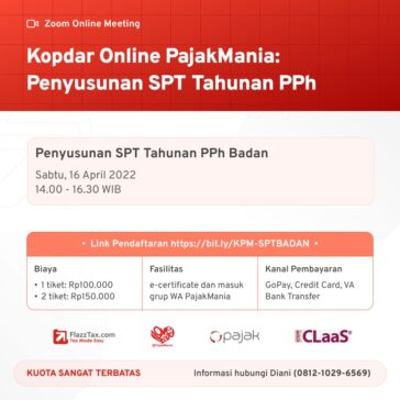Kopdar Online PajakMania: Penyusunan SPT Tahunan PPh Badan