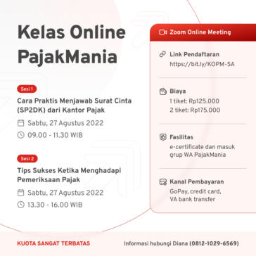 Kelas Online PajakMania Seri Agustus