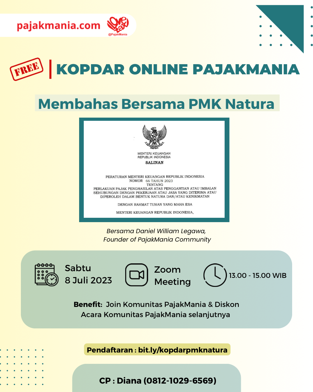 Kopdar Online PajakMania - Membahas Bersama PMK Natura