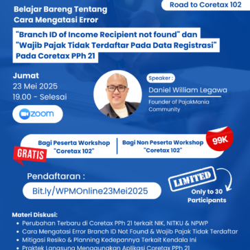 PajakMania Online Workshop 23 Mei 2025