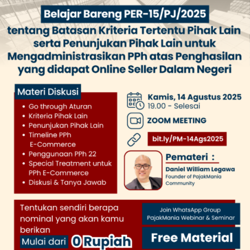 Kopdar Online PajakMania - Belajar Bareng PER-15/PJ/2025