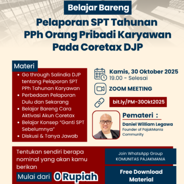 Kopdar Online PajakMania - Belajar Bareng Pelaporan SPT Tahunan PPh Orang Pribadi Karyawan Pada Coretax DJP